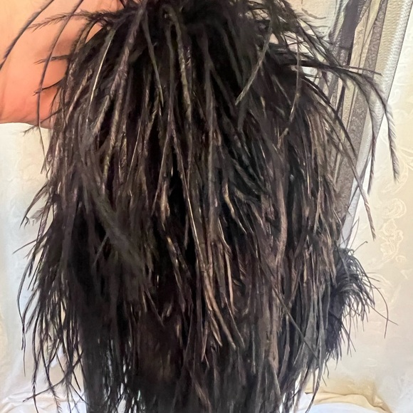 SzM, Victoria’s Secret, black, sheer, feather embellished robe. - Picture 2 of 5